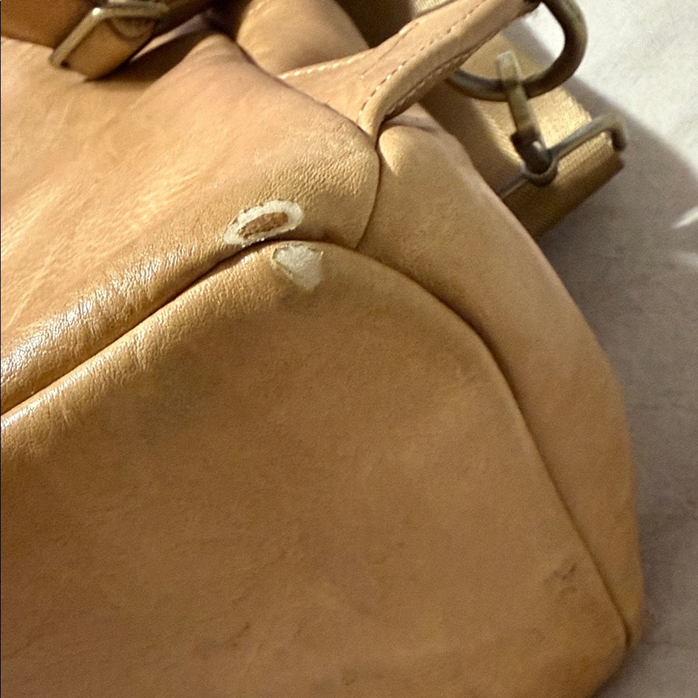 Tan vegan leather backpack or diaper bag - Picture 9 of 15